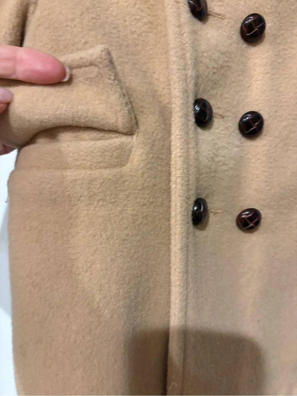Vintage Double-Breasted Pea Coat with Matching Hat